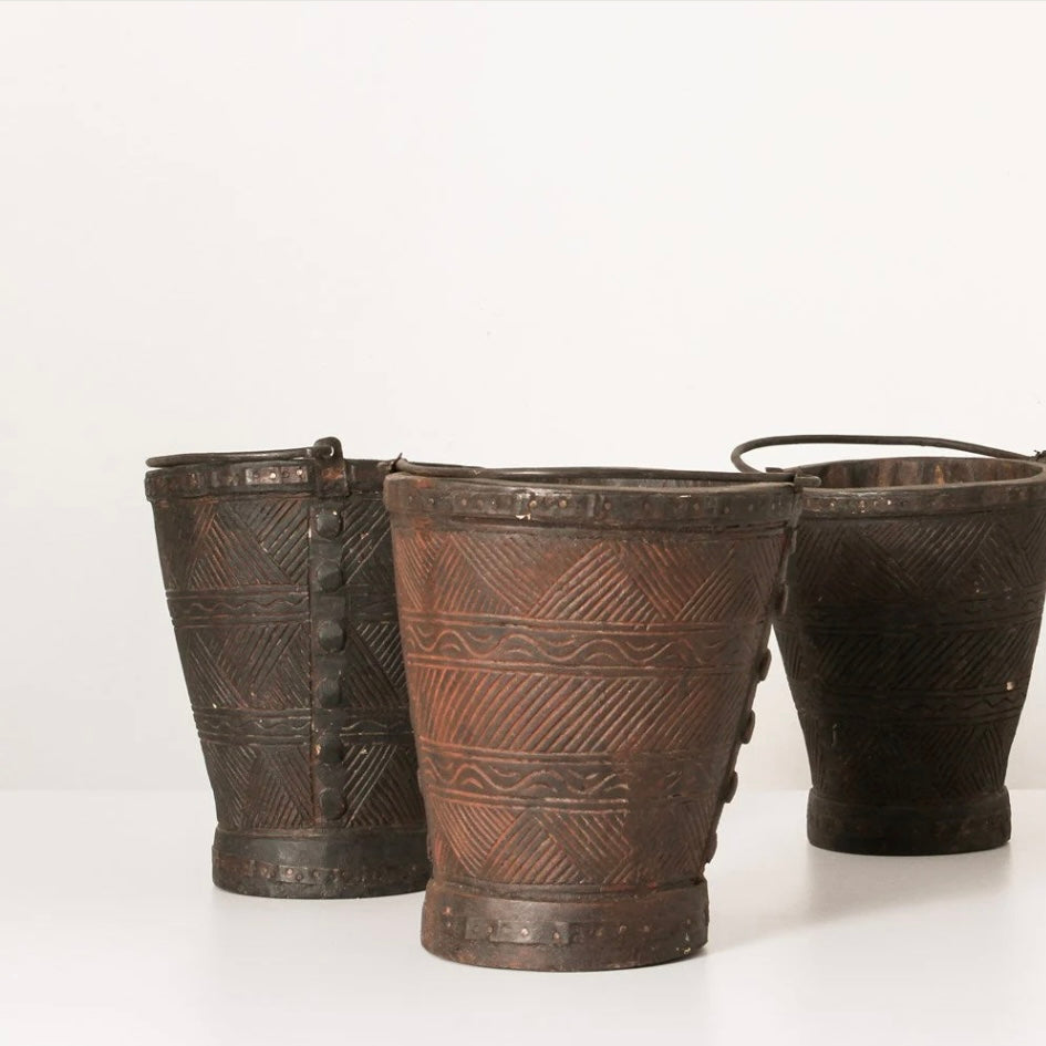 Indian Bucket Collection Indian Wooden Bucket – Unhurried Home